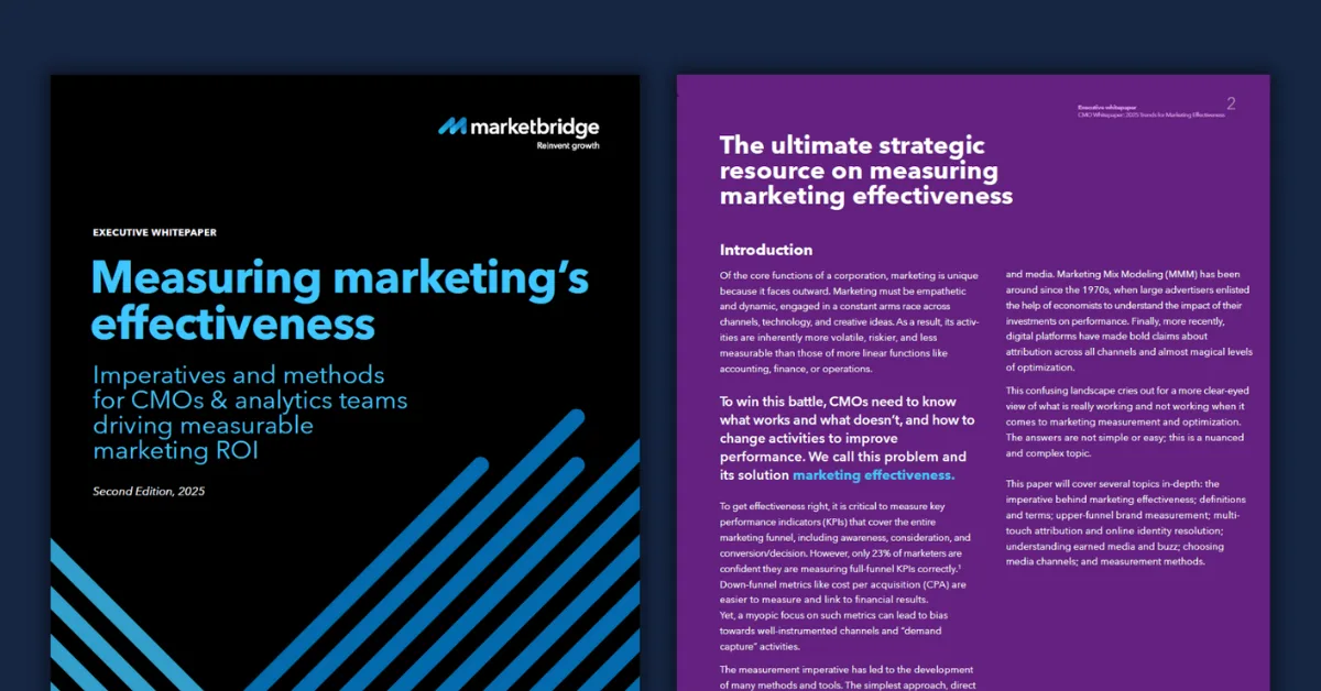 Measuring marketing’s effectiveness