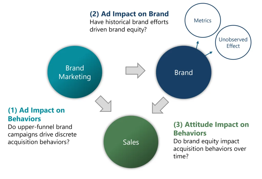 Generalized multi-stage model, where brand marketing drives sales directly, and indirectly via brand equity