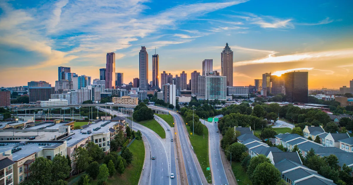 Atlanta Georgia GA Downtown Skyline Aerial Panorama